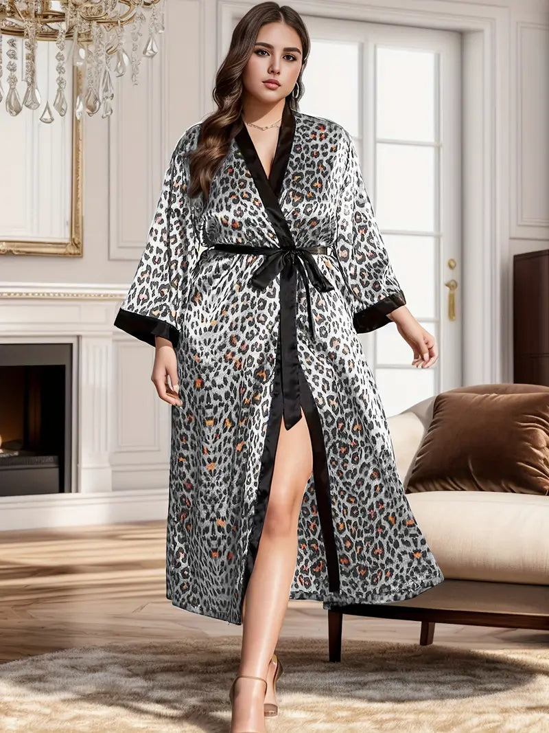 Midnight Royale Leopard Print Robe