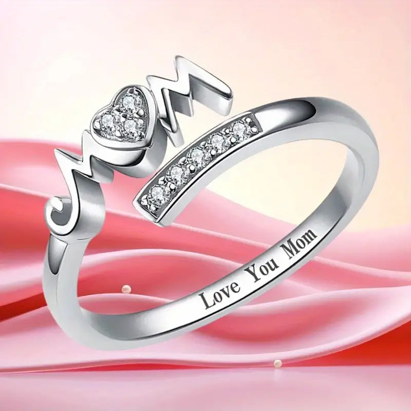 "Love You Mom" Heart Ring