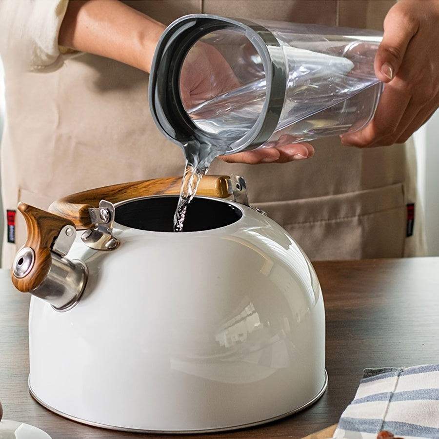 3L Whistling Kettle with Wooden Accents