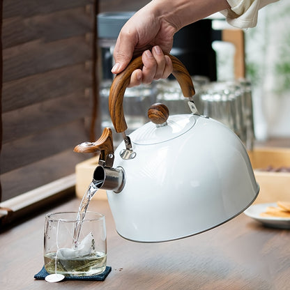 3L Whistling Kettle with Wooden Accents