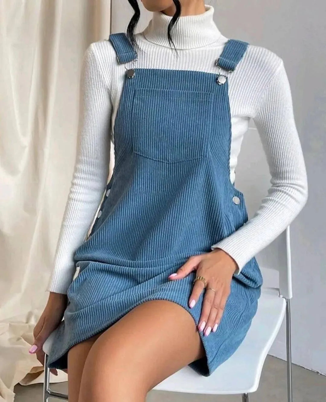 Belezaa Corduroy Overall Dress