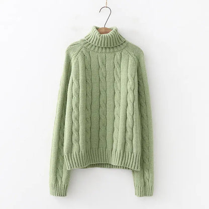 Belezaa Cable-Knit Turtleneck Cashmere Sweater