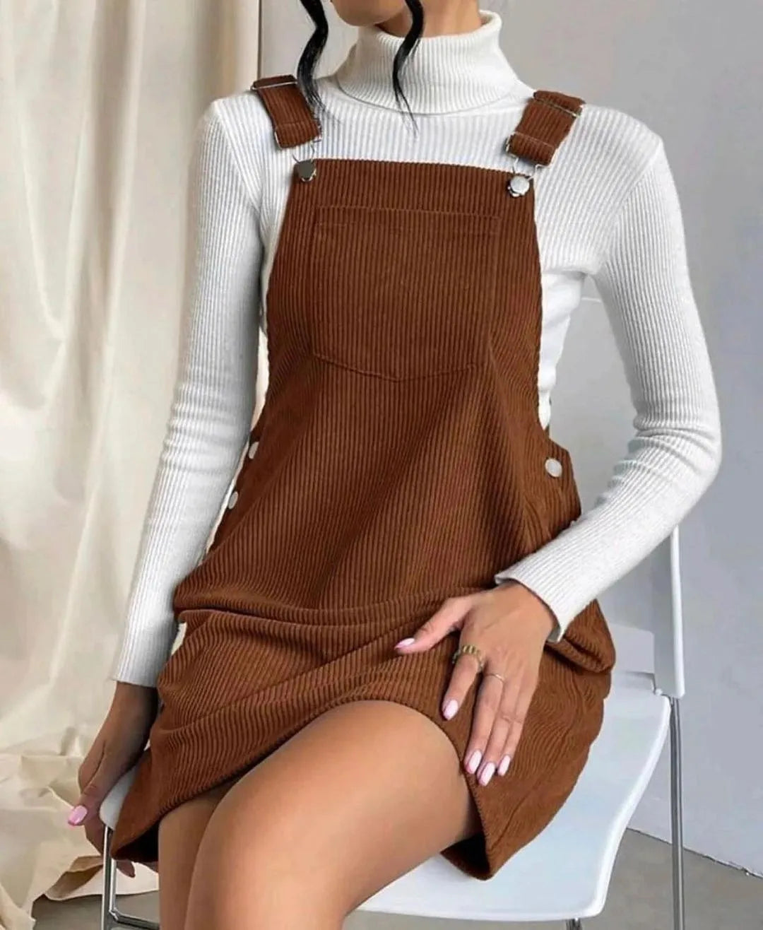 Belezaa Corduroy Overall Dress