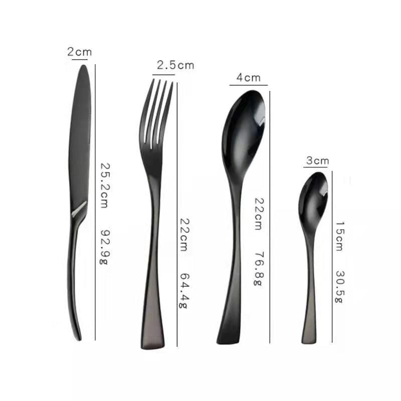 Jet Black Cutlery Set