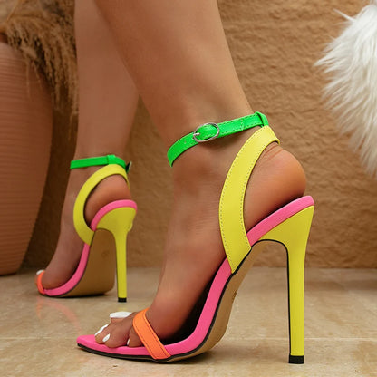 Neon Nights Strappy Heels