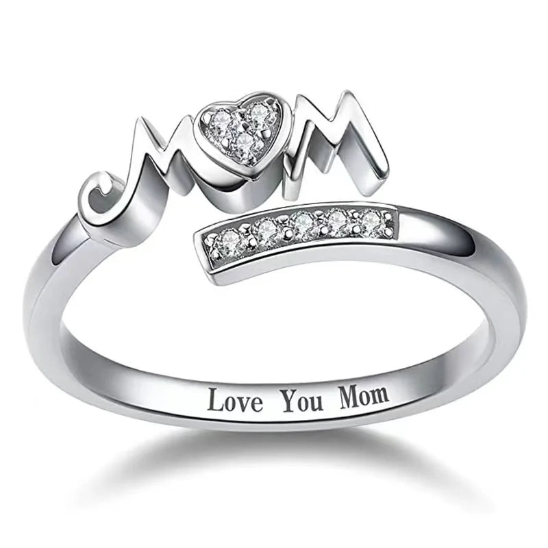 "LoveYouMom"HeartRing