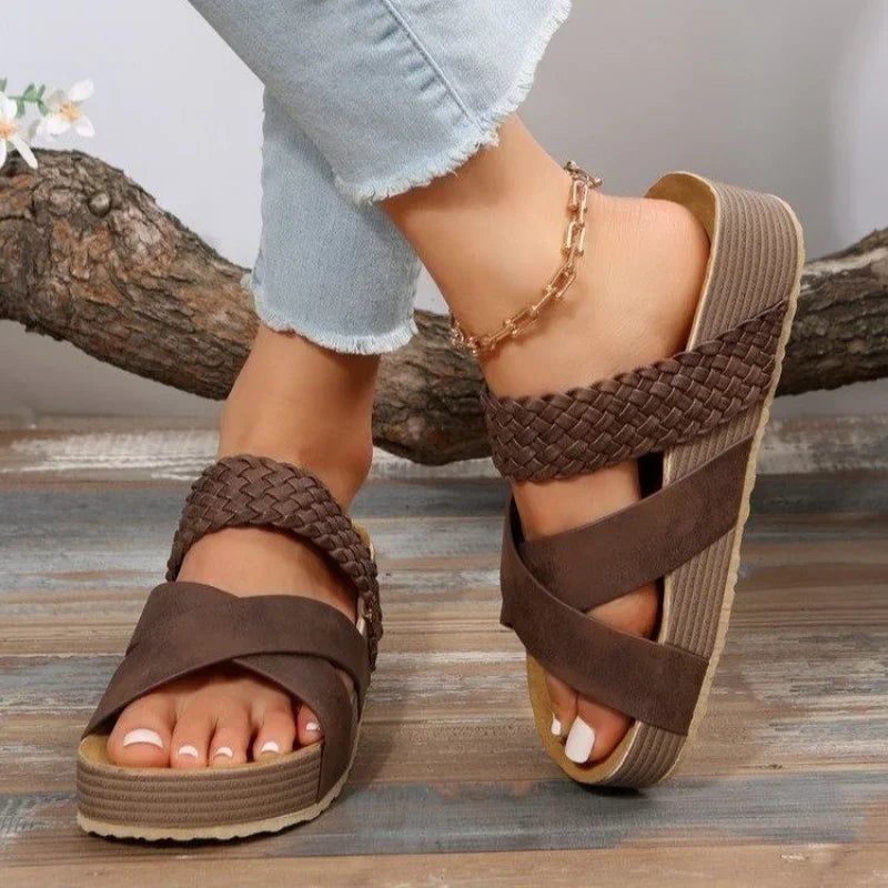 Crossover Slip-On Dikke Hoge Comfort Sandalen