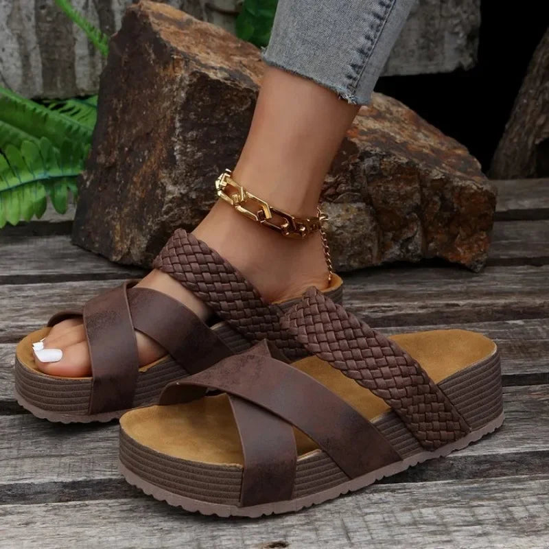 Crossover Slip-On Dikke Hoge Comfort Sandalen