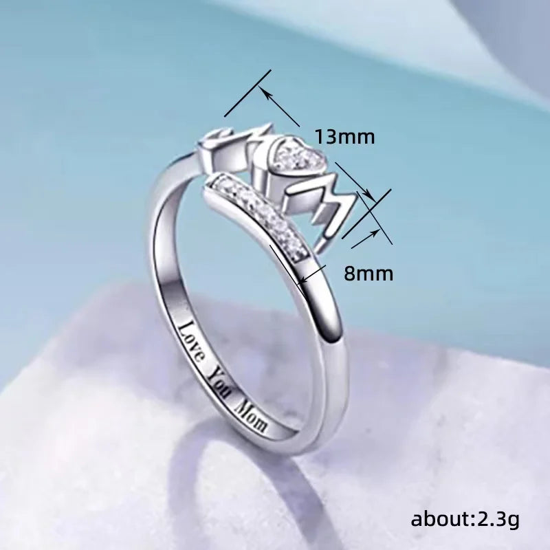 "Love You Mom" Heart Ring