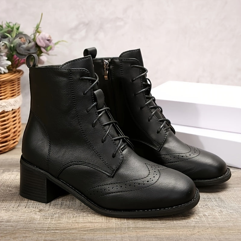 Selena Retro Lace-Up Ankle Boots