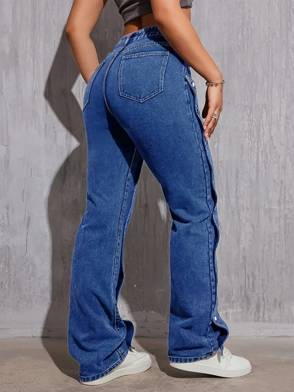 Stylish High Waist Retro Denim Jeans